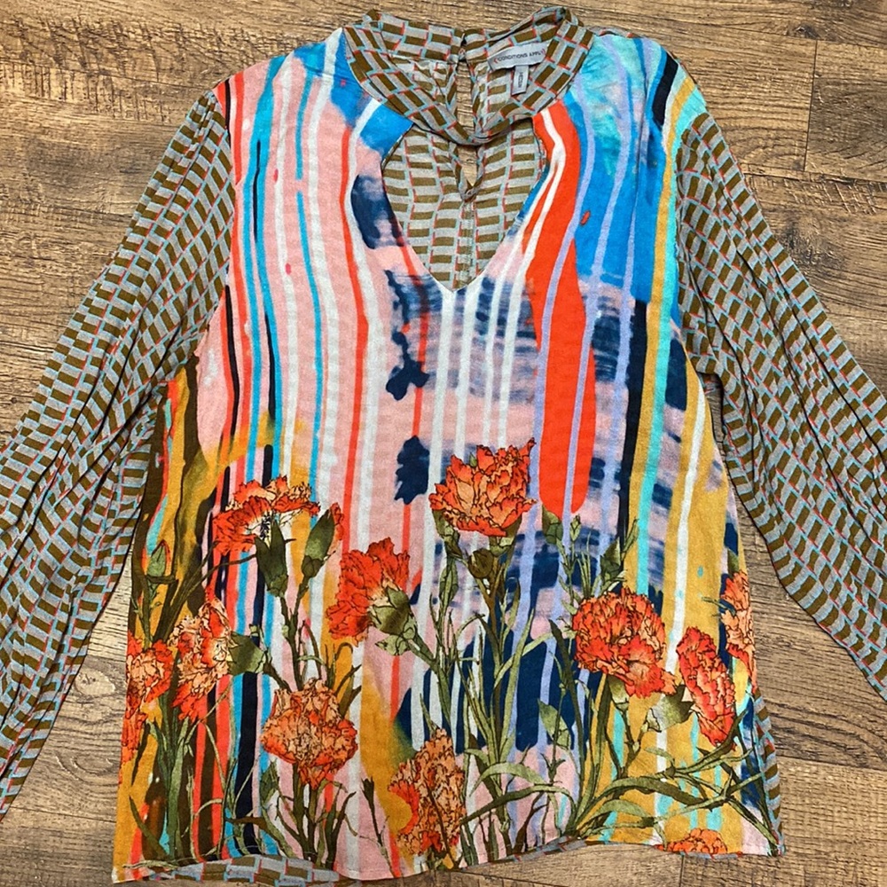 Anthropologie Conditions Apply Retro Peasant Blouse M - Picture 4 of 10